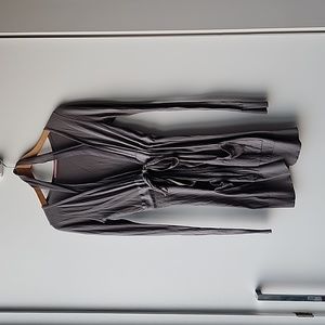 Vintage Made in Italy Long Knit Waist Tie Cardigan with Silk Trim